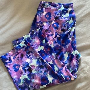 Purple floral leggings